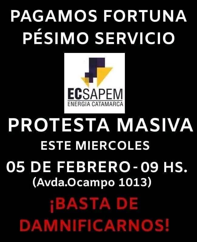 «Pagamos fortuna, pésimo servicio»: organizan por redes una protesta frente a EC Sapem