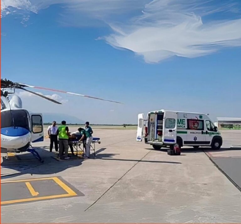 Traslado sanitario aéreo: utilizaron un helicóptero de Tucumán