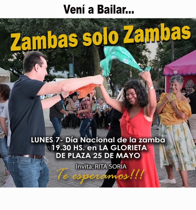 La Plaza 25 se llena de zambas este lunes a la tarde