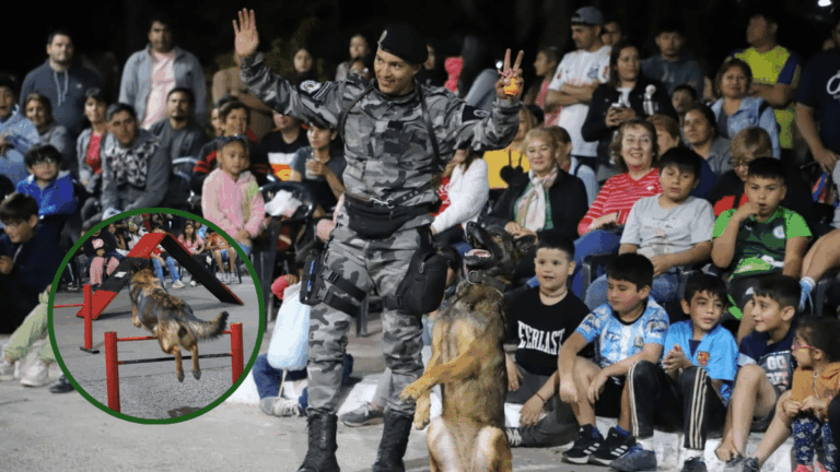 Perros policías en acción: la División Canes llevó conciencia y adiestramiento al oeste catamarqueño