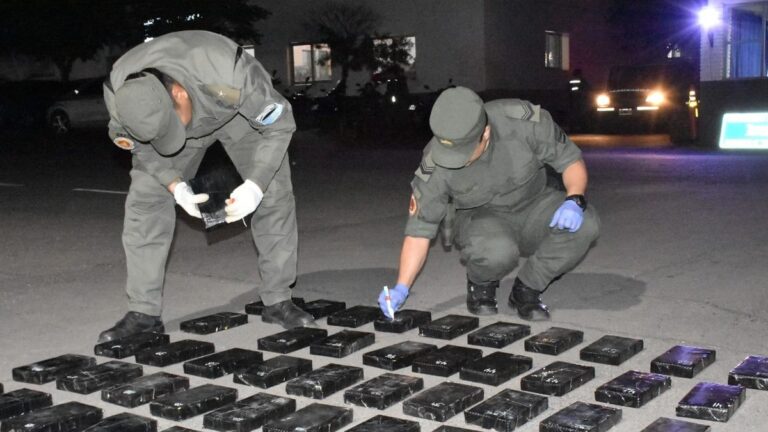 Dos hombres transportaban   63 kilos de droga en un auto