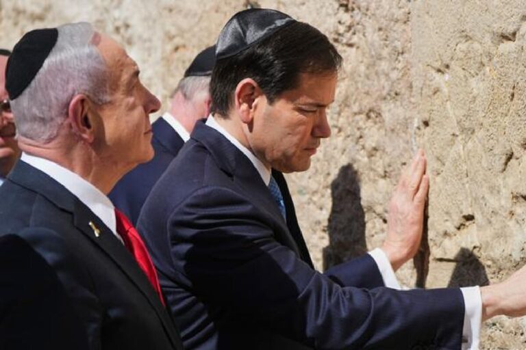 Netanyahu y Rubio rezaron juntos en el Muro de los lamentos