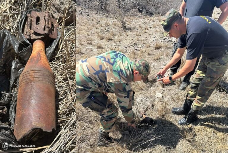 Encontraron un proyectil de guerra en la Capital