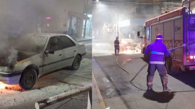 Sofocaron el incendio de un auto en pleno centro capitalino