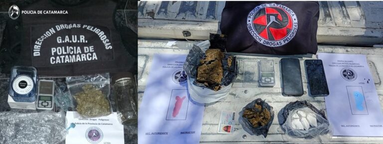 Narcomenudeo en el oeste provincial: operativos dejan dos detenidos y drogas secuestradas