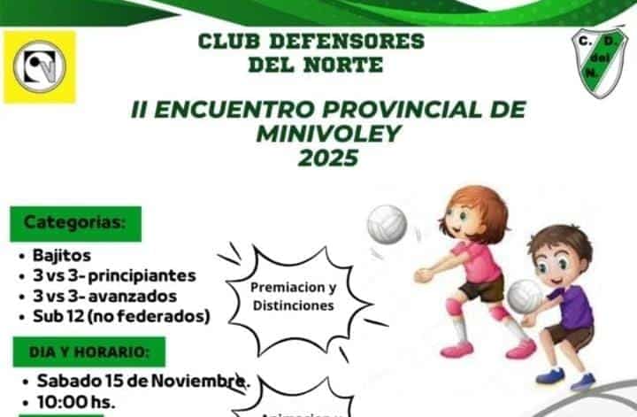 Defensores del Norte organiza el II Encuentro Provincial de Minivóley 2025