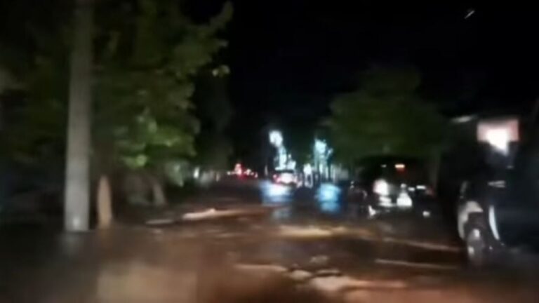 Temporal en Tinogasta, calles anegadas e inundadas