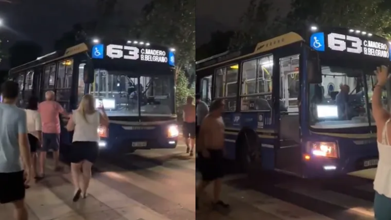 Saludo emotivo: un chofer de colectivo tuvo que trabajar en Año Nuevo y su familia lo sorprendió