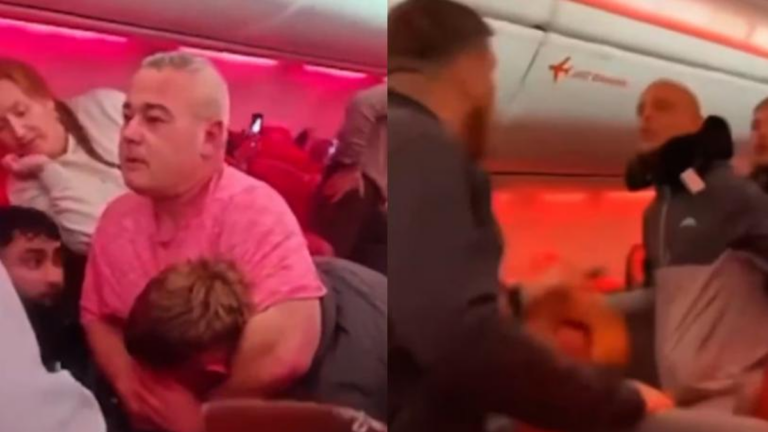 Video: pelea entre pasajeros obligó a un avión a aterrizar de emergencia y fueron vetados de por vida por la aerolínea