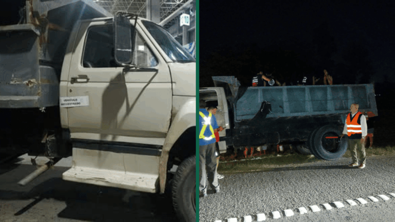 Grave infracción: llevaban a 23 chicos en la caja de un camión y fue retenido