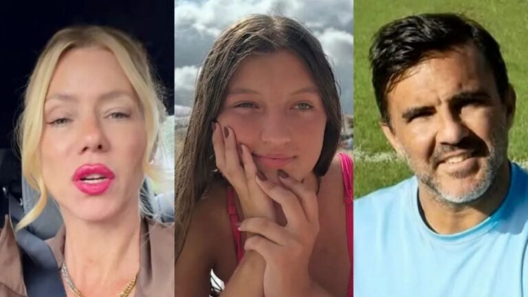 Allegra Cubero emocionada durante la proyección de un video de su padre Fabián Cubero en su fiesta de 15