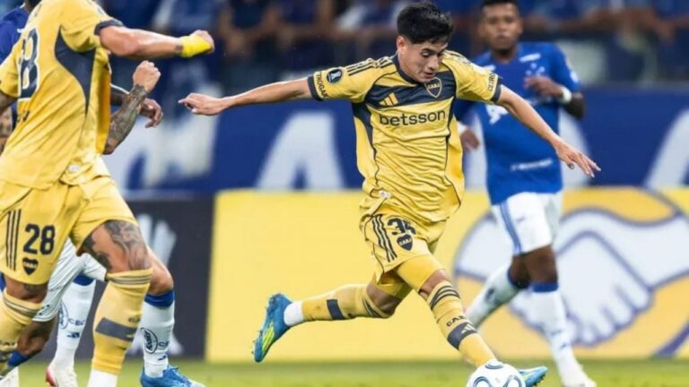 Jugadores de Boca Juniors durante el partido ante Cruzeiro en Brasil