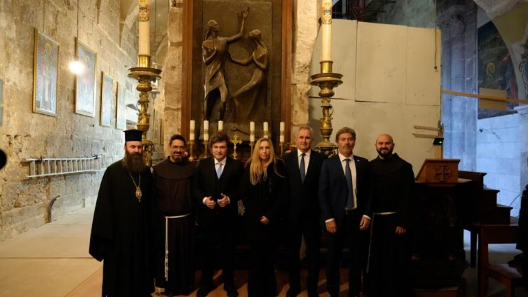 El presidente Javier Milei durante su visita oficial a Israel.