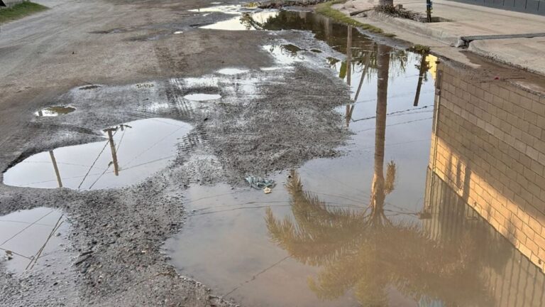 Pérdida de agua en la calle de Sumalao