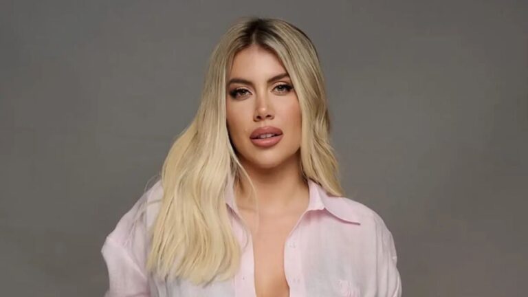 Wanda Nara y Martín Migueles en un evento público