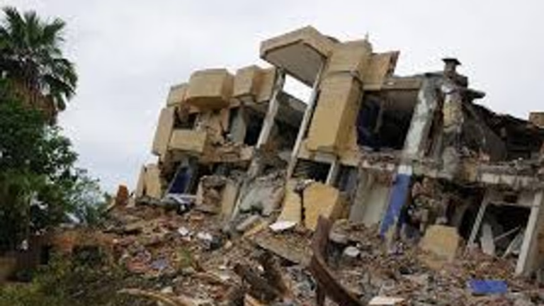 Vista de zona afectada por sismos en Venezuela