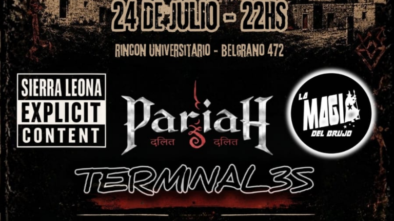 Cartel del Shalca Fest con los nombres de las bandas Sierra Leona, Terminal3S, La Magia del Brujo y Pariah