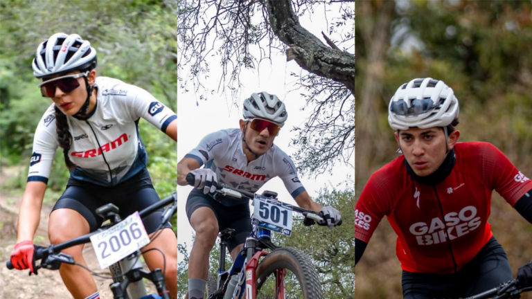 Maité Ovejero en competencia de mountain bike