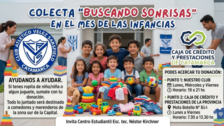 Colecta solidaria Club Vélez Sarsfield Mes de las Infancias