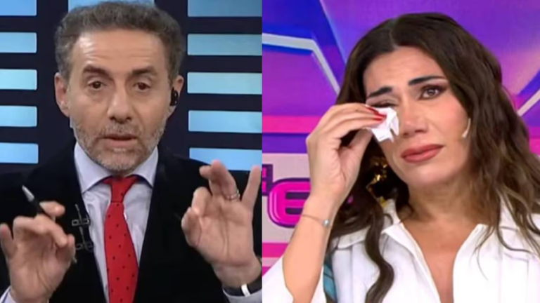 Flor de la V y Luis Majul en estudios de televisión