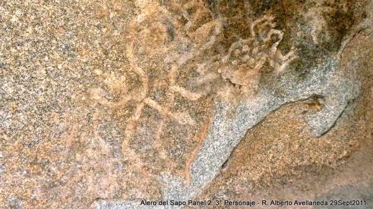 Panel 1 del Alero del Sapo con figuras antropozoomorfas de la Cultura Aguada