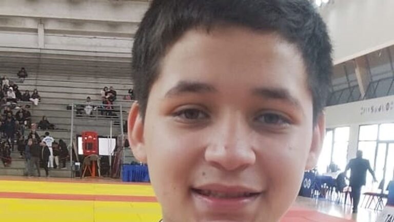 Judoca Benicio Córdoba en entrenamiento