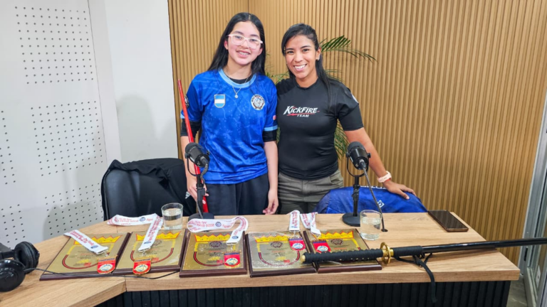 Martina Aragón y Ximena Villagra durante el Mundial de Tang Soo Do en Chicago