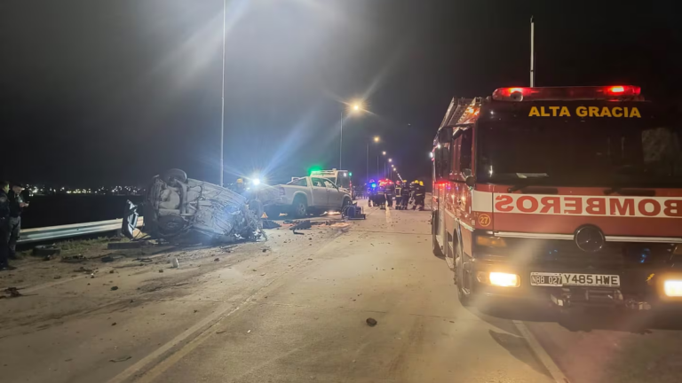 Lugar del siniestro vial en el Camino de los Lecheros, Alta Gracia