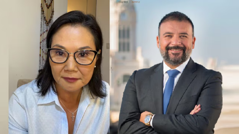 Damián Valenzuela Mayer y Keiko Fujimori en un spa