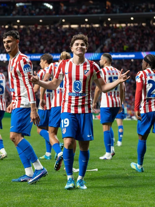 Julián Álvarez durante un partido del Atlético de Madrid