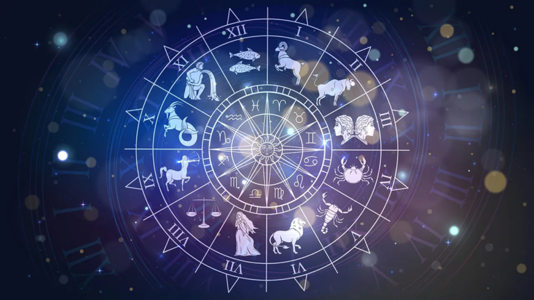 Ilustración de signos zodiacales y ascendente astrológico