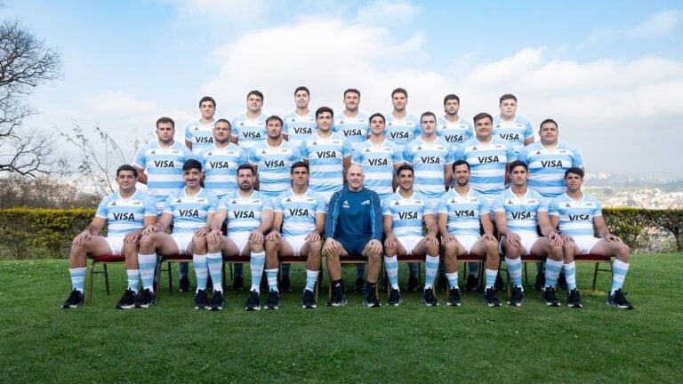 Los Pumas durante un partido de rugby