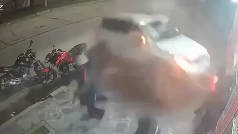 Lugar del accidente en la calle Cerrito de Mar del Plata