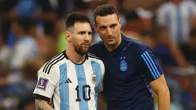 Lionel Messi durante un partido de la Selección argentina