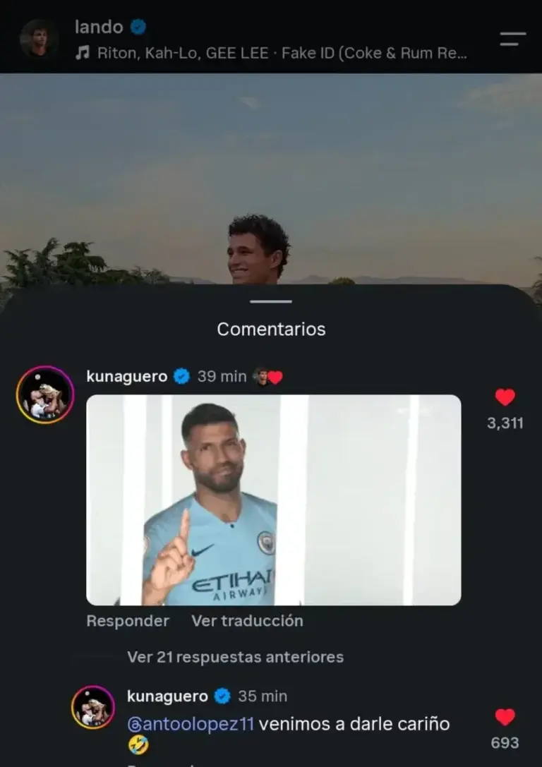 Sergio 'Kun' Agüero y Lando Norris