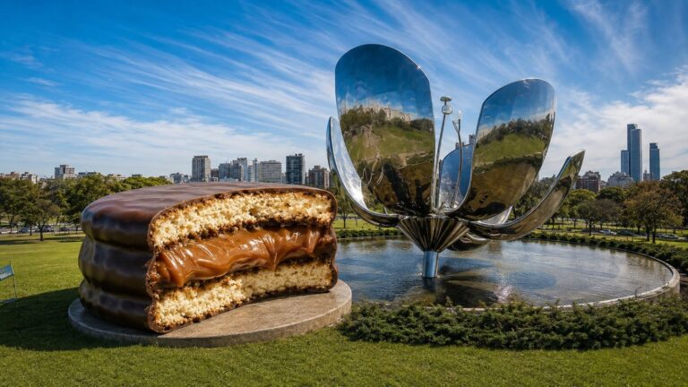 Alfajor gigante en Recoleta para intento de Récord Guinness