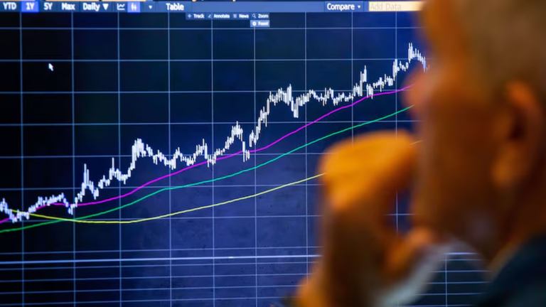 Gráfico de bonos argentinos en Wall Street con tendencia a la baja