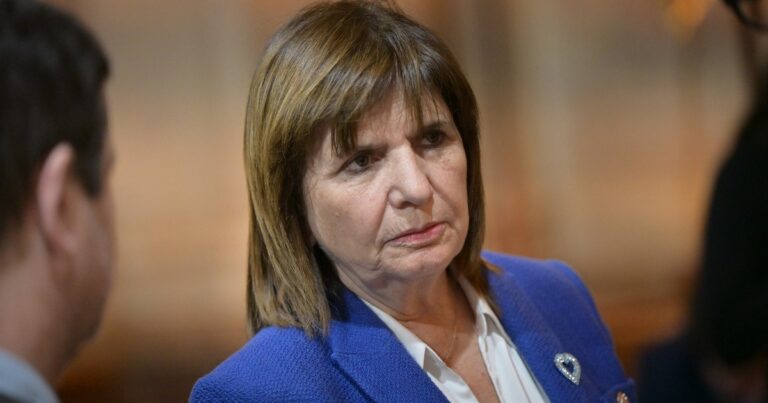 Patricia Bullrich en una conferencia de prensa
