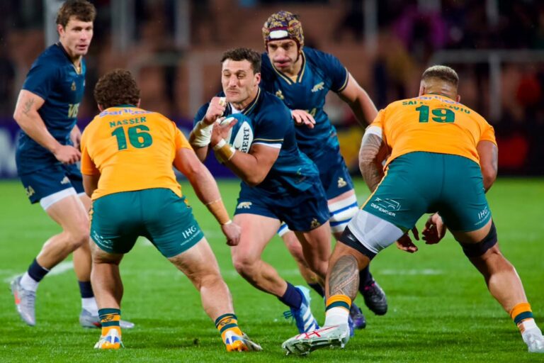 Los Pumas en partido contra Australia en Mendoza
