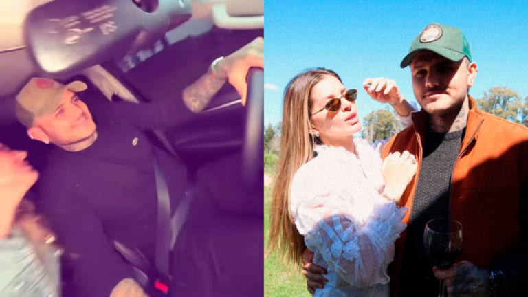 Mauro Icardi al volante de un automóvil