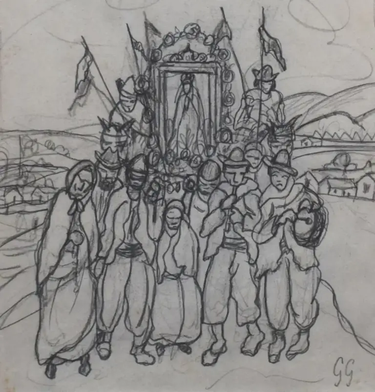 Dibujos y bocetos de Alfredo Gramajo Gutiérrez en el Museo Laureano Brizuela