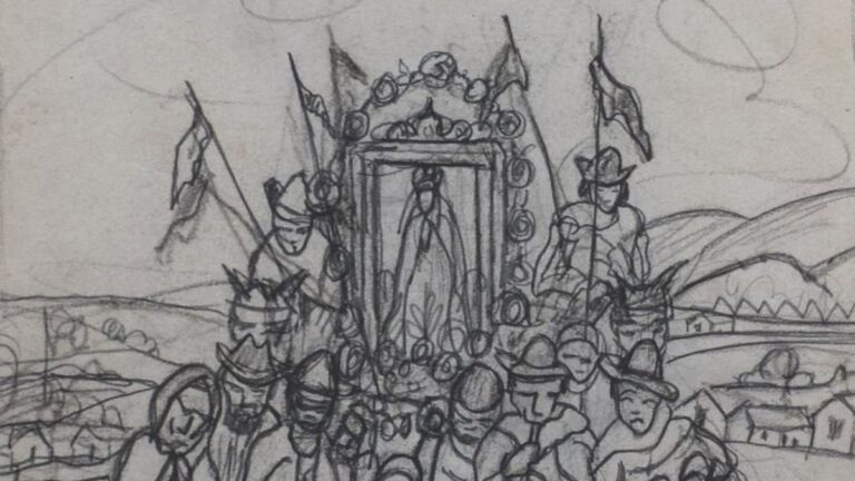 Dibujos y bocetos de Alfredo Gramajo Gutiérrez en el Museo Laureano Brizuela