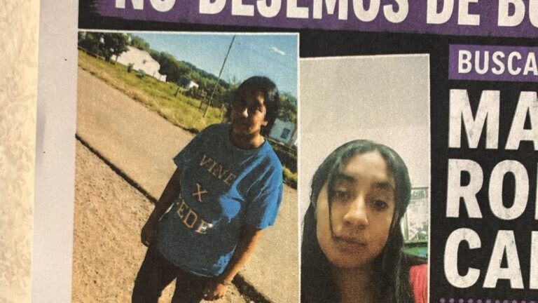 Perro policial durante un rastrillaje en búsqueda de Maira Cabrera