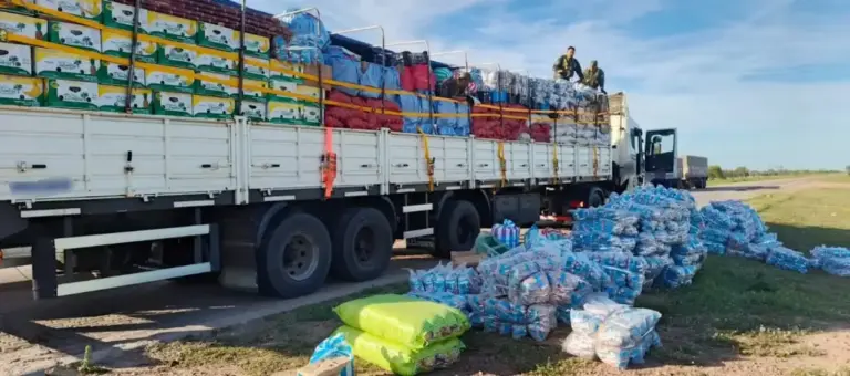 Control de Gendarmería Nacional en la Ruta Nacional 92 con bolsas arpilleras secuestradas