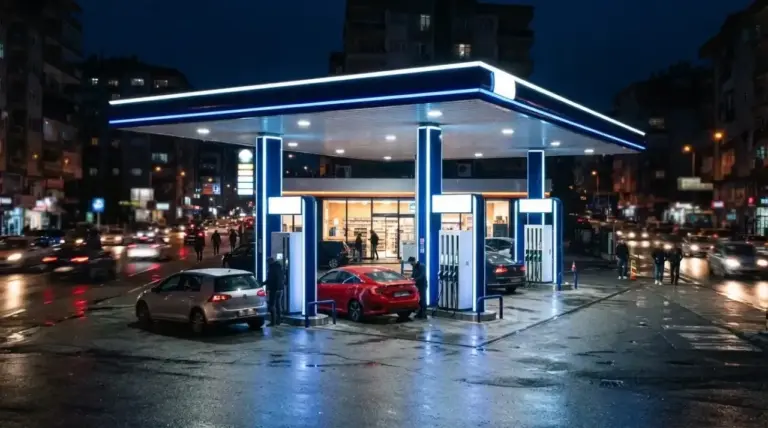 Surtidor de YPF con precios de combustibles