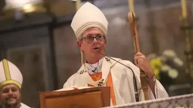 Arzobispo Jorge García Cuerva durante la misa central de la Peregrinación a Luján